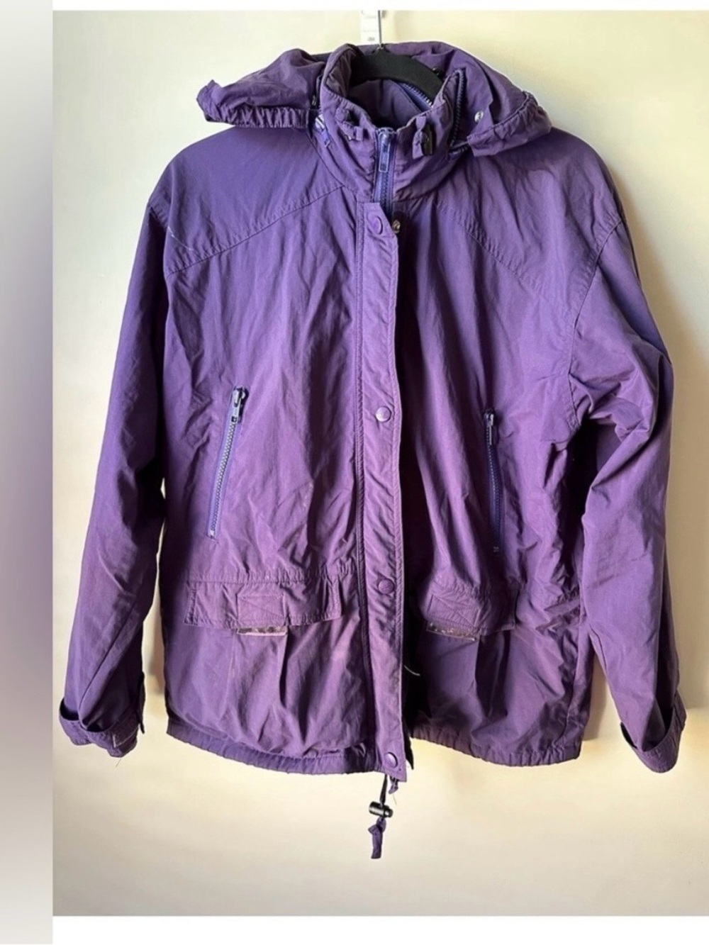 Vintage LL BEAN Lined Shell Windbreaker Jacket Purple 80s 90s Women’s M Hiking